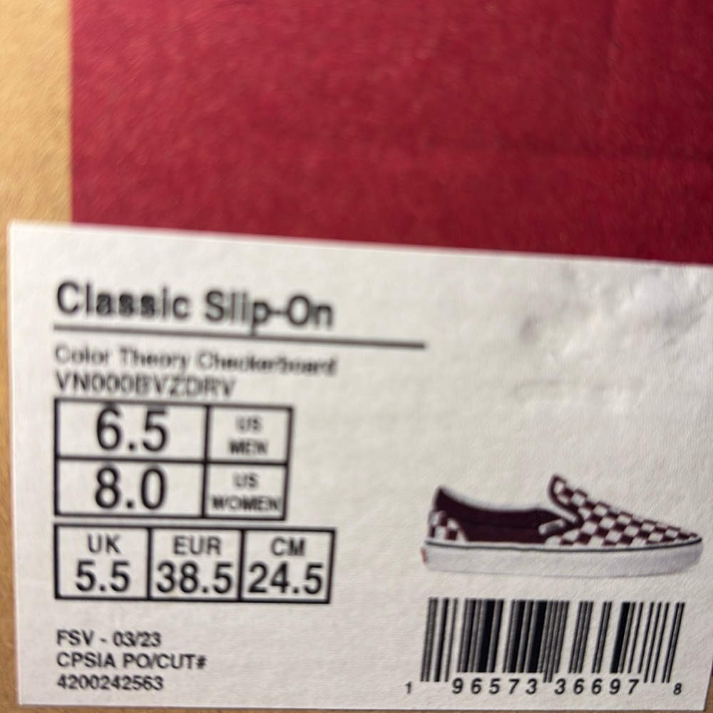 NWT Vans Classic Checkerboard Slip-On in Hot Purple Women’s 8 - Picture 5 of 10